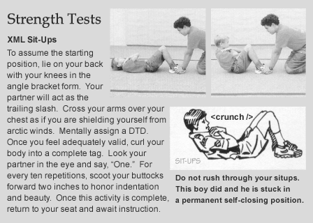 Kid doing XML situps