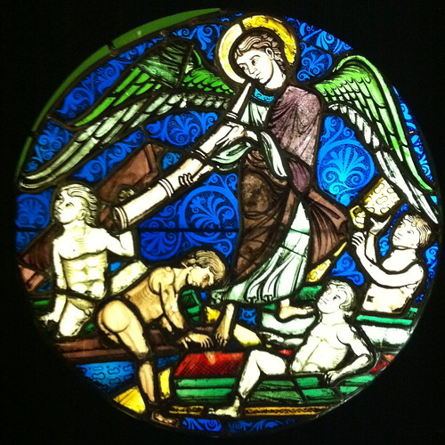 Stained glass window fragment