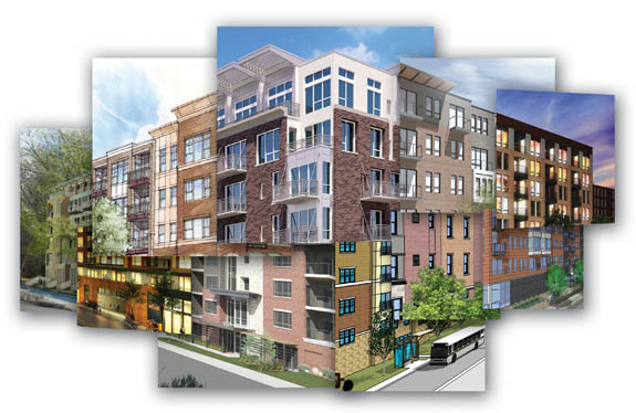 Twin Cities apartment rendering collage